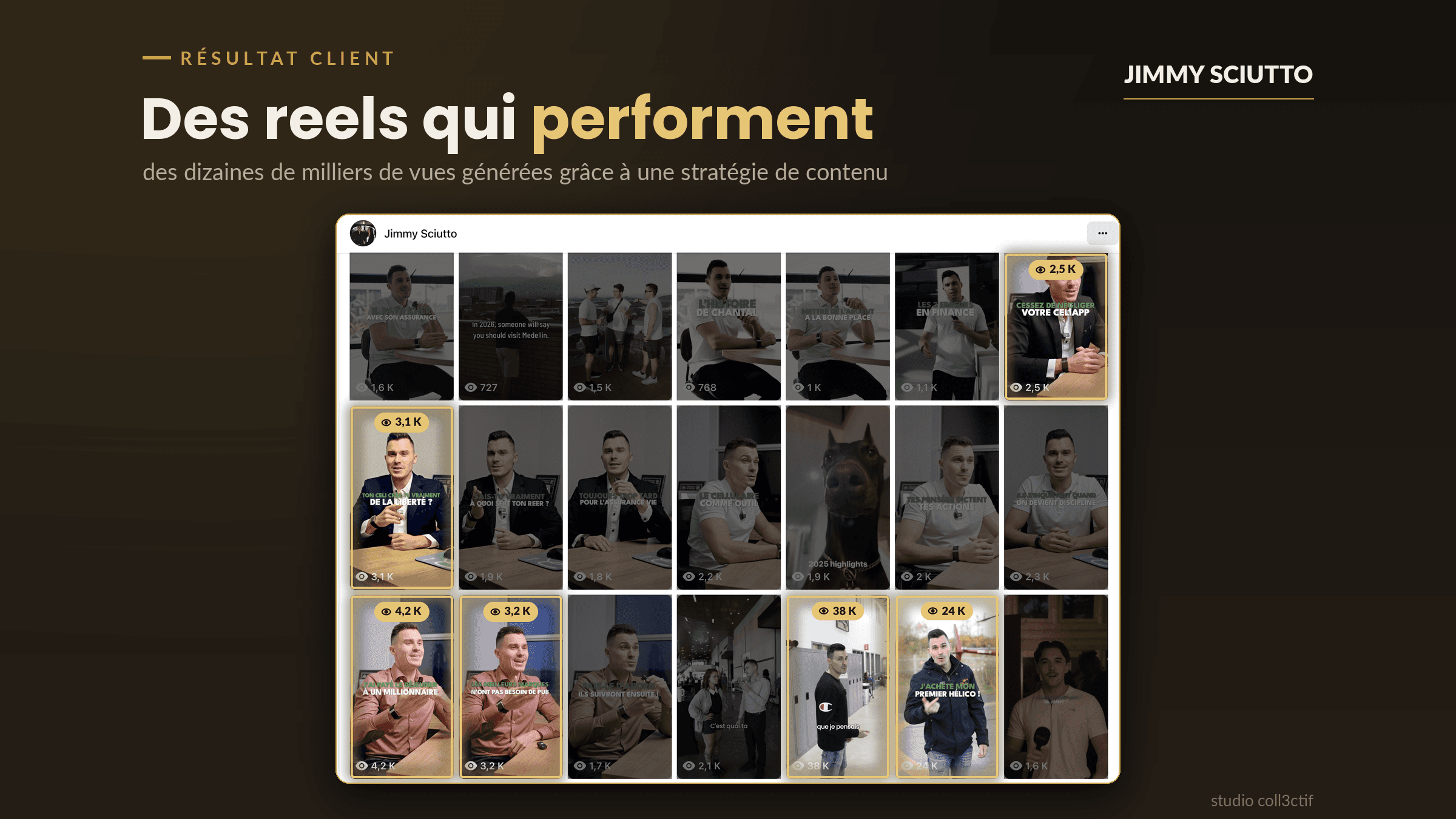 Jimmy Sciutto — Des reels qui performent